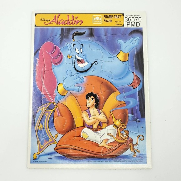 Disney Other - Disney Aladdin Golden Frame-Tray Puzzle